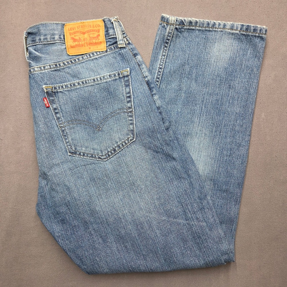 Levi Strauss 505 Regular Fit Straight Leg Blue Denim Jeans Mens 33x30 Wash
